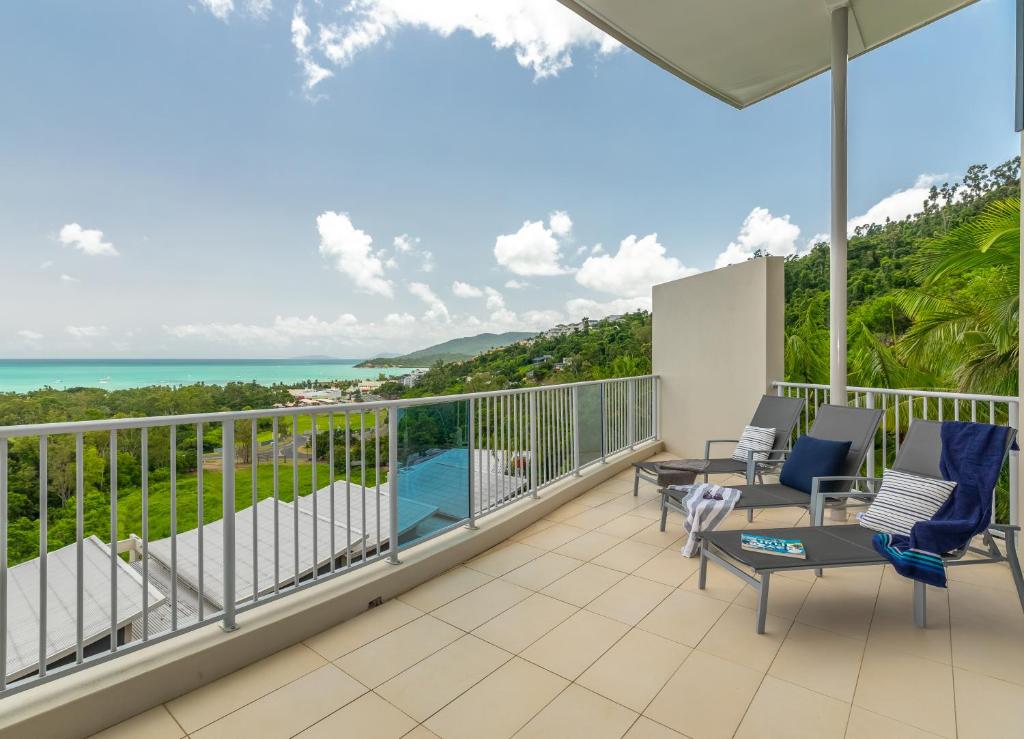 Scenic Balcony with Ocean Views at Whitsunday Apartments